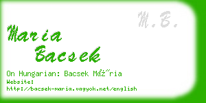 maria bacsek business card
